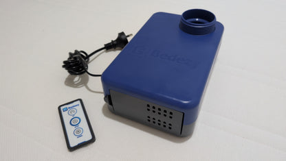 The Bedezy pump is shown with the air intake shown and the cordless remote
